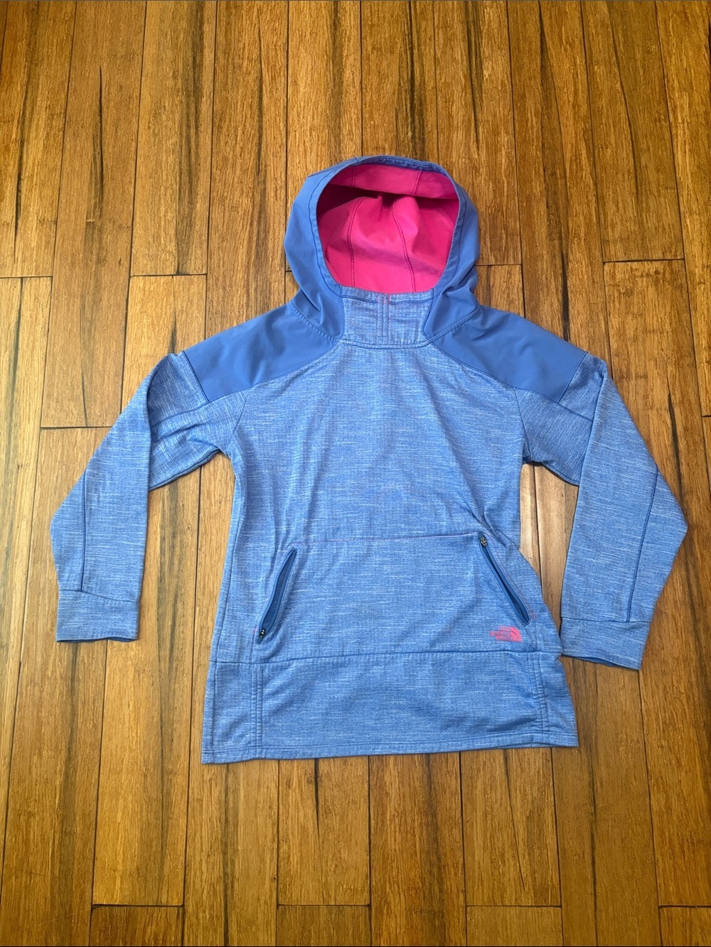 The North Face Hoodie Womens Large L Blue Dynamix Hooded Pullover Pink Ladies
